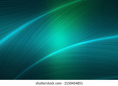 Light Blue, Green vector backdrop with bent lines. Colorful gradient illustration in simple style with lines. Pattern for your business design.