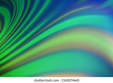 Light Blue, Green vector backdrop with bent lines. Brand new colored illustration in marble style with gradient. New composition for your brand book.