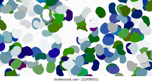 Light blue, green vector backdrop with chaotic shapes. Colorful illustration with simple gradient shapes. Background for cell phones.