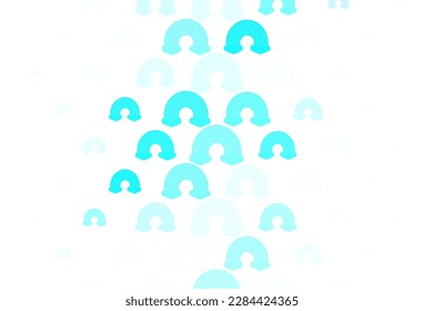 Light Blue, Green vector backdrop with rainbows, clouds. Colorful design in abstract love style with rainbow forms. Sample for your child design.