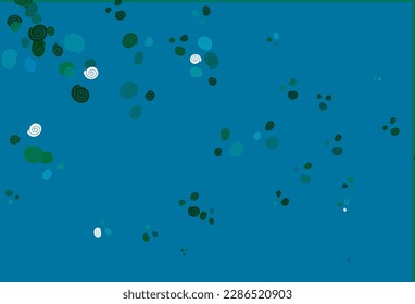 Light Blue, Green vector backdrop with bent lines. Blurred geometric sample with gradient bubbles.  The elegant pattern for brand book.
