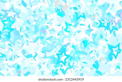 Light Blue, Green vector backdrop with small and big stars. Blurred decorative design in simple style with stars. Pattern for astronomy websites.