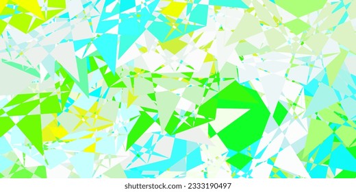 Hellblau, grüner Vektorhintergrund mit Dreiecken, Linien. Klare abstrakte Illustration mit Dreiecksformen im modernen Stil. Muster für Werbeaktionen.