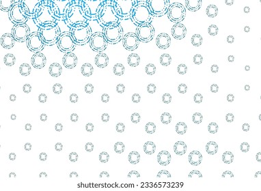 Light blue, green vector backdrop with dots. Blurred decorative design in abstract style with bubbles. Design for business adverts.