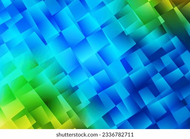 Azul claro, fondo vectorial verde con rhombus. Ilustración de gradiente abstracto con rectángulos. Diseño inteligente para su anuncio comercial.