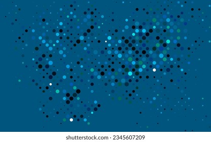 Light Blue, Green vector backdrop with dots. Beautiful colored illustration with blurred circles in nature style. Pattern for beautiful websites.