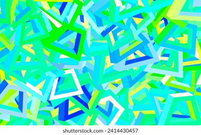 Light Blue, Green vector backdrop with memphis shapes. Colorful chaotic forms with gradient in modern style. Best smart design for your business.