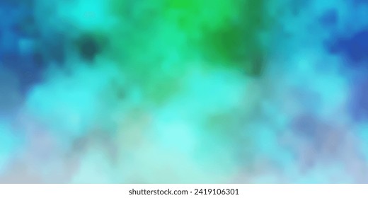 Light Blue, Green vector backdrop with cumulus. Gradient illustration with colorful sky, clouds. Pattern for your booklets, leaflets.
