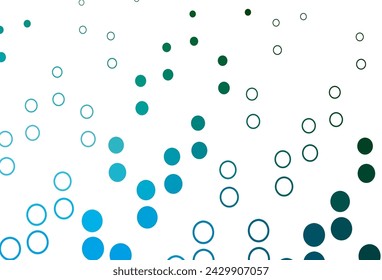 Light Blue, Green vector backdrop with dots. Modern abstract illustration with colorful water drops. Pattern for ads, leaflets.