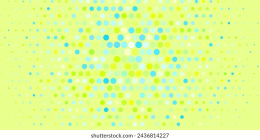 Light Blue, Green vector backdrop with dots. Colorful illustration with gradient dots in nature style. Pattern for booklets, leaflets.