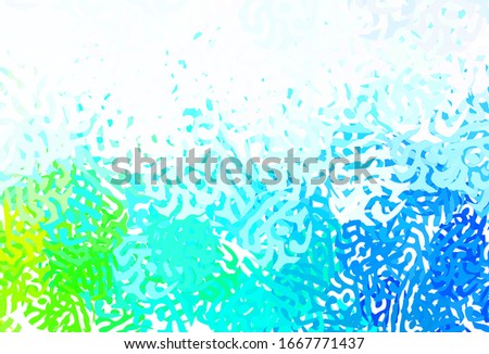 Light Blue, Green vector backdrop with memphis shapes. Illustration with colorful gradient shapes in abstract style. Elegant design for wallpapers.