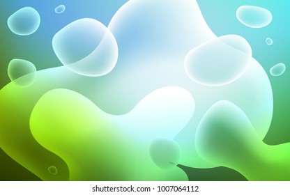Light Blue, Green vector background with curved circles. Shining illustration, which consist of blurred lines, circles. Memphis design for your web site.