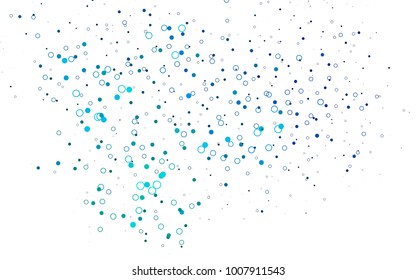Light Blue, Green vector  background with bubbles. Illustration with set of shining colorful abstract circles. New design for ad, poster, banner of your website.