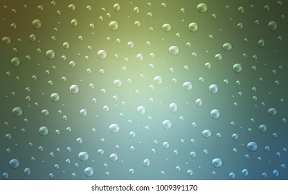Light Blue, Green vector background with dots. Illustration with set of shining colorful abstract circles. Pattern can be used as texture of water, rain drops.