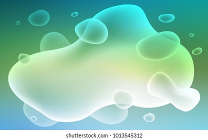 Light Blue, Green vector background with bent ribbons. Creative illustration in halftone memphis style with gradient. New composition for your brand book.