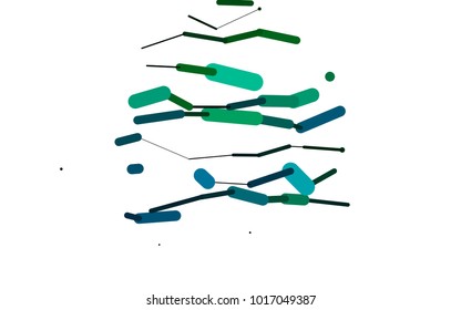 Light Blue, Green vector background with straight lines. Capsules on blurred abstract background with gradient. The pattern can be used for websites.