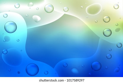 Light Blue, Green vector background with curved circles. Creative geometric illustration in memphis style with gradient. Textured wave pattern for backgrounds.