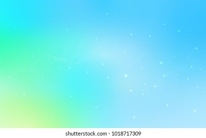 Light Blue, Green vector background with bubbles. Beautiful colored illustration with blurred circles in nature style. Completely new template for your brand book.