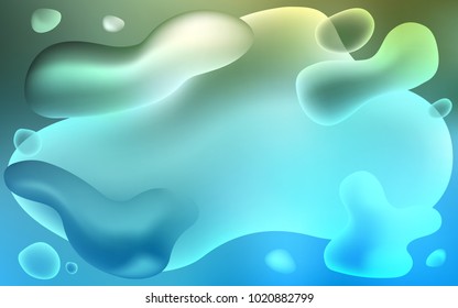 Light Blue, Green vector background with abstract circles. Shining illustration, which consist of blurred lines, circles. Memphis style for your business design.