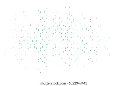 Light Blue, Green vector background with signs of numerals. Colored mathematic signs with gradient on white background. Best design for your ad, poster, banner of math college.