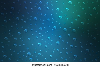 Light Blue, Green vector background with bubbles. Blurred bubbles on abstract background with colorful gradient. The pattern can be used for ads, leaflets of liquid.