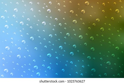 Light Blue, Green vector background with dots. Modern abstract illustration with colorful water drops. Pattern can be used as texture of water, rain drops.