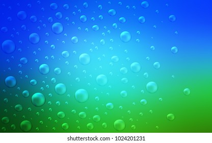 Light Blue, Green vector background with dots. Blurred decorative design in abstract style with bubbles. Completely new template for your brand book.