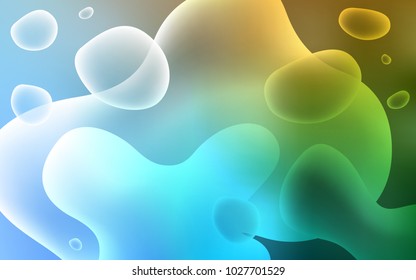 Light Blue, Green vector background with liquid shapes. A vague circumflex abstract illustration with gradient. A completely new template for your business design.