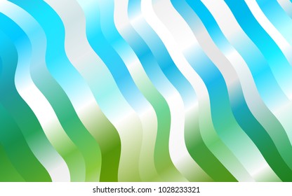 Light Blue, Green vector background with bent ribbons. A completely new color illustration in marble style. A completely new marble design for your business.