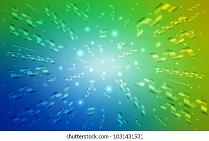 Light Blue, Green vector background with xmas confetti. Blurred decorative design in anniversary style with confetti. Beautiful design for your business advert of anniversary.