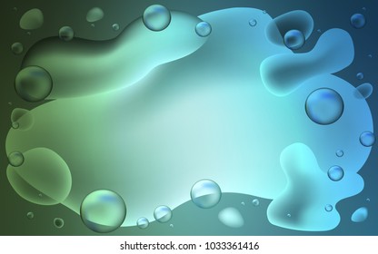 Light Blue, Green vector background with curved circles. An elegant bright illustration with gradient. The best blurred design for your business.