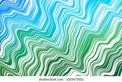 Light Blue, Green vector background with bent lines. Brand-new colored illustration in marble style with gradient. New composition for your brand book.