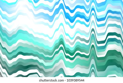 Light Blue, Green vector background with abstract lines. Shining illustration, which consist of blurred lines, circles. Brand-new design for your ads, poster, banner.