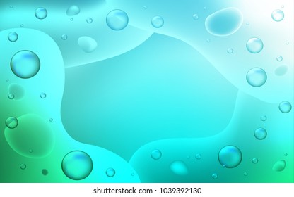 Light Blue, Green vector background with bubble shapes. Creative illustration in halftone memphis style with gradient. A completely new template for your business design.