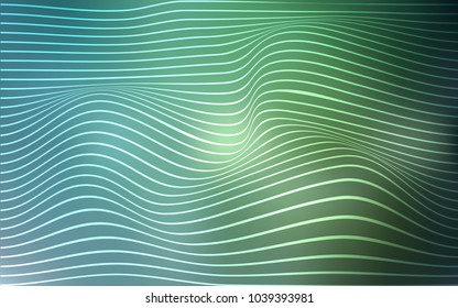 Light Blue, Green vector background with bent lines. A completely new color illustration in a vague style. The best blurred design for your business.