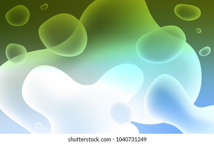 Light Blue, Green vector background with lava shapes. Glitter abstract illustration with wry lines. A new texture for your  ad, booklets, leaflets.