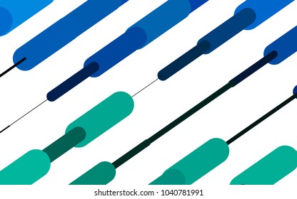 Light Blue, Green vector background with straight lines. Glitter abstract illustration with colored sticks. The pattern can be used for websites.