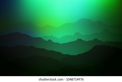 Light Blue, Green vector background with liquid shapes. Creative geometric illustration in mountain style with gradient. Mountain design for your web site.