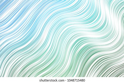 Light Blue, Green vector background with bent lines. A vague circumflex abstract illustration with gradient. The elegant pattern for brand book.