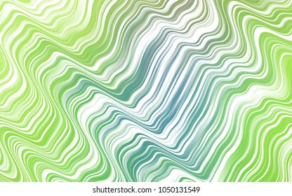 Light Blue, Green vector background with bent lines. Glitter abstract illustration with wry lines. Pattern for your business design.
