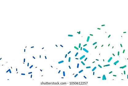 Light Blue, Green vector background with straight lines. Decorative shining illustration with lines on abstract template. Best design for your ad, poster, banner.