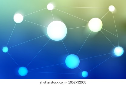 Light Blue, Green vector background with bubbles, lines. Abstract illustration with colorful discs and triangles. Beautiful design for your business advert.