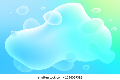 Light Blue, Green vector background with bubble shapes. Blurred geometric sample with gradient bubbles.  A completely new memphis design for your business.