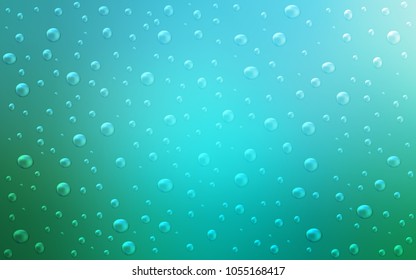 Light Blue, Green vector background with bubbles. Modern abstract illustration with colorful water drops. The pattern can be used for aqua ad, booklets.