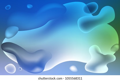 Light Blue, Green vector background with lava shapes. Glitter abstract illustration with wry lines. Brand-new design for your ads, poster, banner.