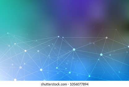 Light Blue, Green vector background with bubbles, lines. Colorful illustration with circles and lines in futuristic style. Completely new template for your brand book.