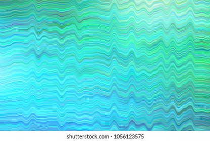 Light Blue, Green vector background with bent ribbons. A completely new color illustration in marble style. A new texture for your  ad, booklets, leaflets.