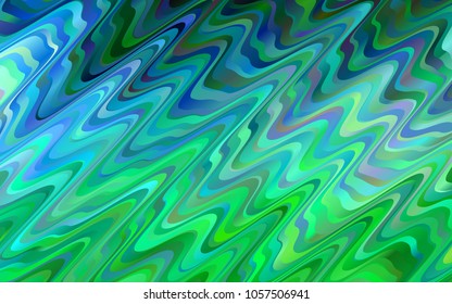 Light Blue, Green vector background with bent lines. Modern gradient abstract illustration with bandy lines. Brand-new design for your ads, poster, banner.
