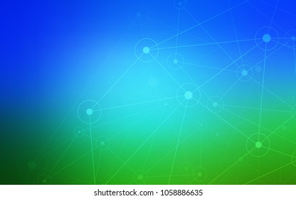 Light Blue, Green vector background with dots and lines. Illustration with set of colorful abstract circles and lines. Pattern can be used for beautiful websites.