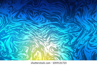Light Blue, Green vector background with bent ribbons. A sample with blurred bubble shapes. Textured wave pattern for backgrounds.